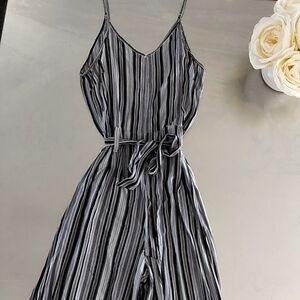 Striped Black and White Jumpsuit